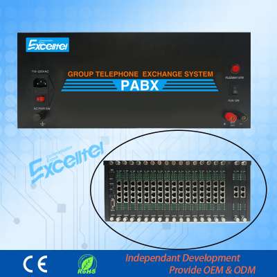 Pabx Hybrid Telephone System for Hotel 32256 PBX 32 Co Lines 256 Extensions